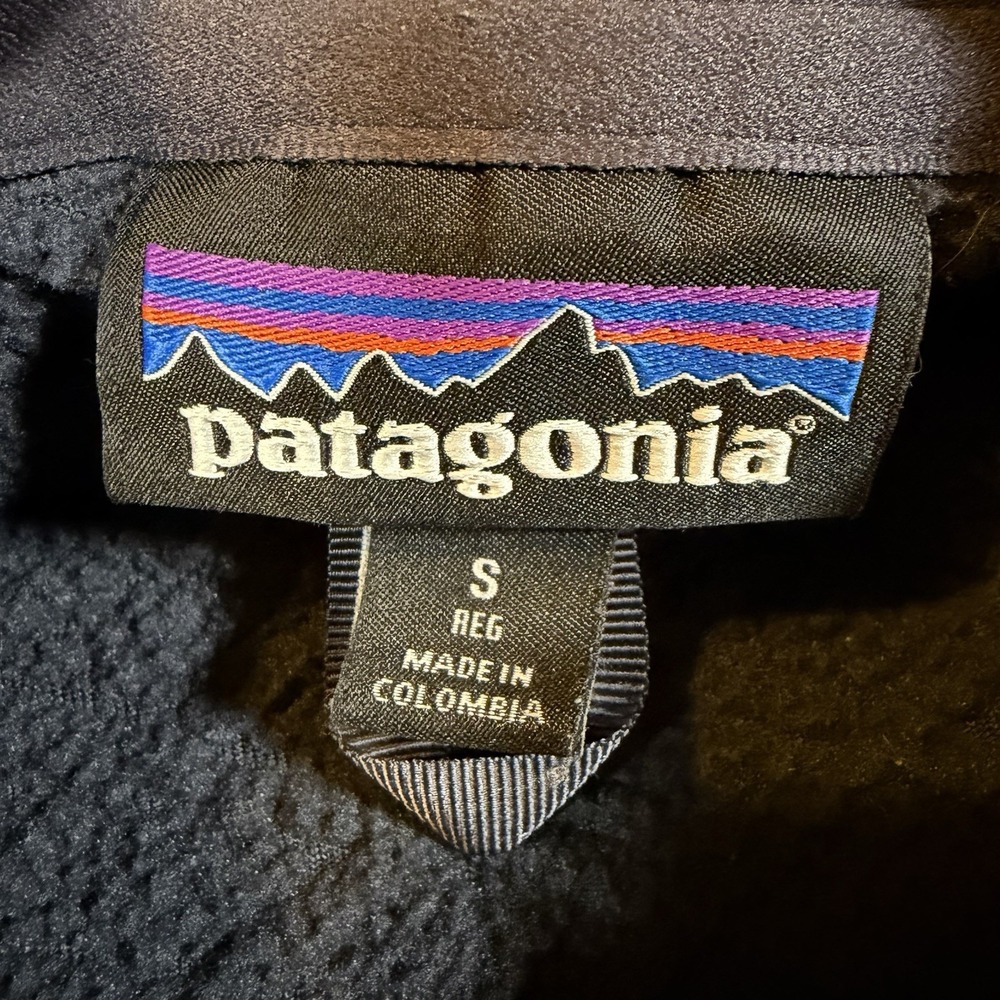 Patagonia Diamond Capra Fleece Pullover Hoodie Sweater Womens S Navy Blue - Picture 6 of 13